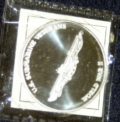 WORLD WAR II US SUBMARINE VETERANS SILVER MEDALLION