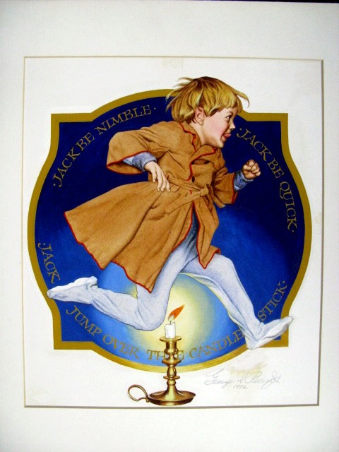 george i. parrish painting jack be nimble signed